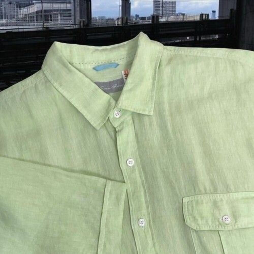 NWOT Toscano Lime Green Short Sleeve‎ Summer Comfort Casual Shirt Men XXL China